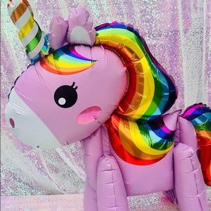 10 Pink Unicorn Airwalker Balloons